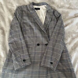 Women’s Talbots grey and blue plaid blazer size 14p